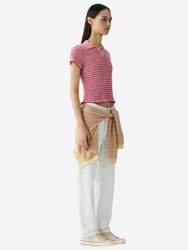 Guest in Residence Smocked Shrunken Polo