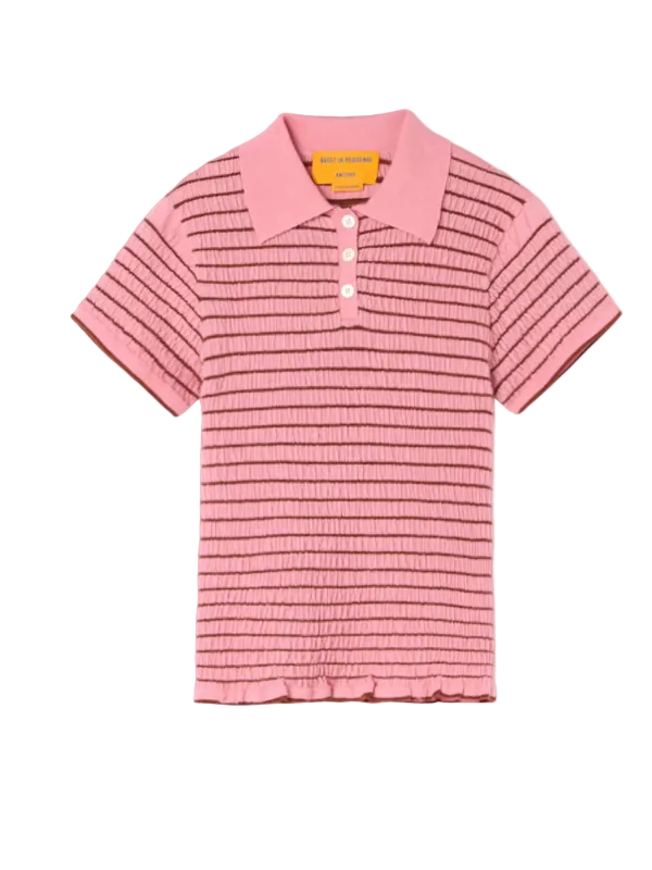 Guest in Residence Smocked Shrunken Polo