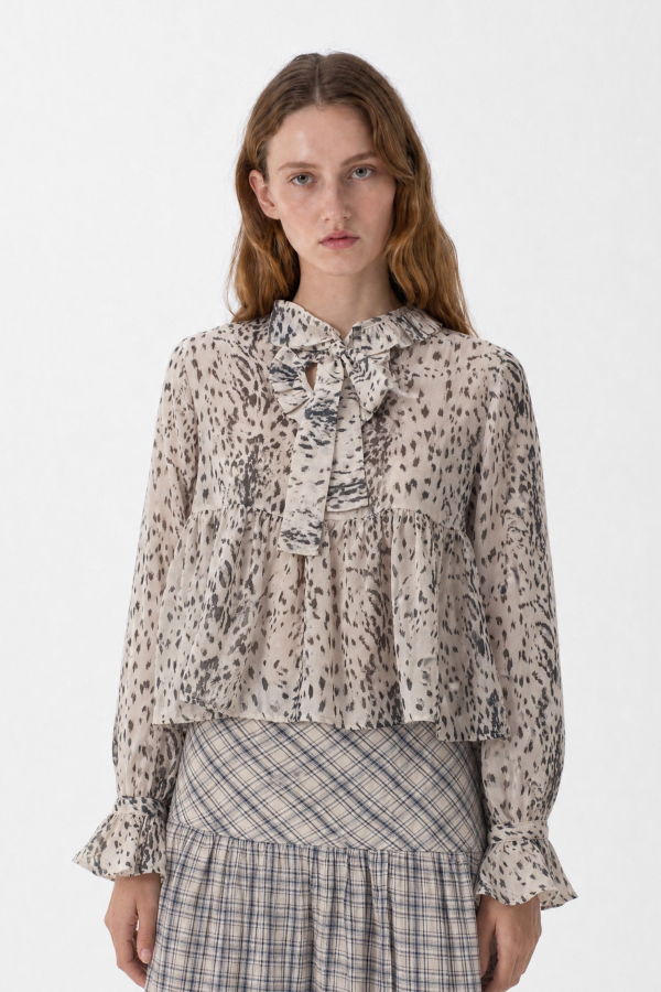Carmen Says Snow Blouse - Leopard