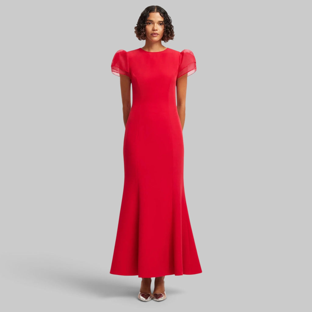 Leo Lin Sofia Puff Sleeve Maxi Dress - Vermilion