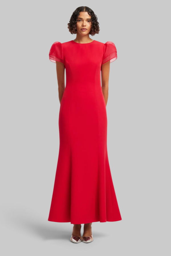 Leo Lin Sofia Puff Sleeve Maxi Dress - Vermilion