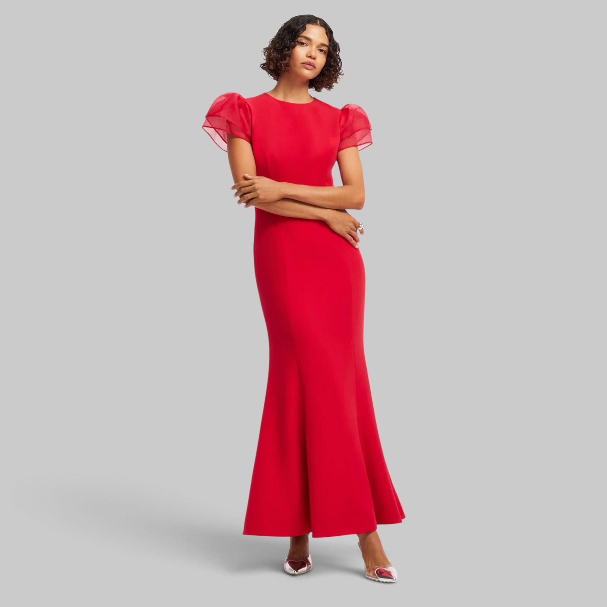 Leo Lin Sofia Puff Sleeve Maxi Dress - Vermilion