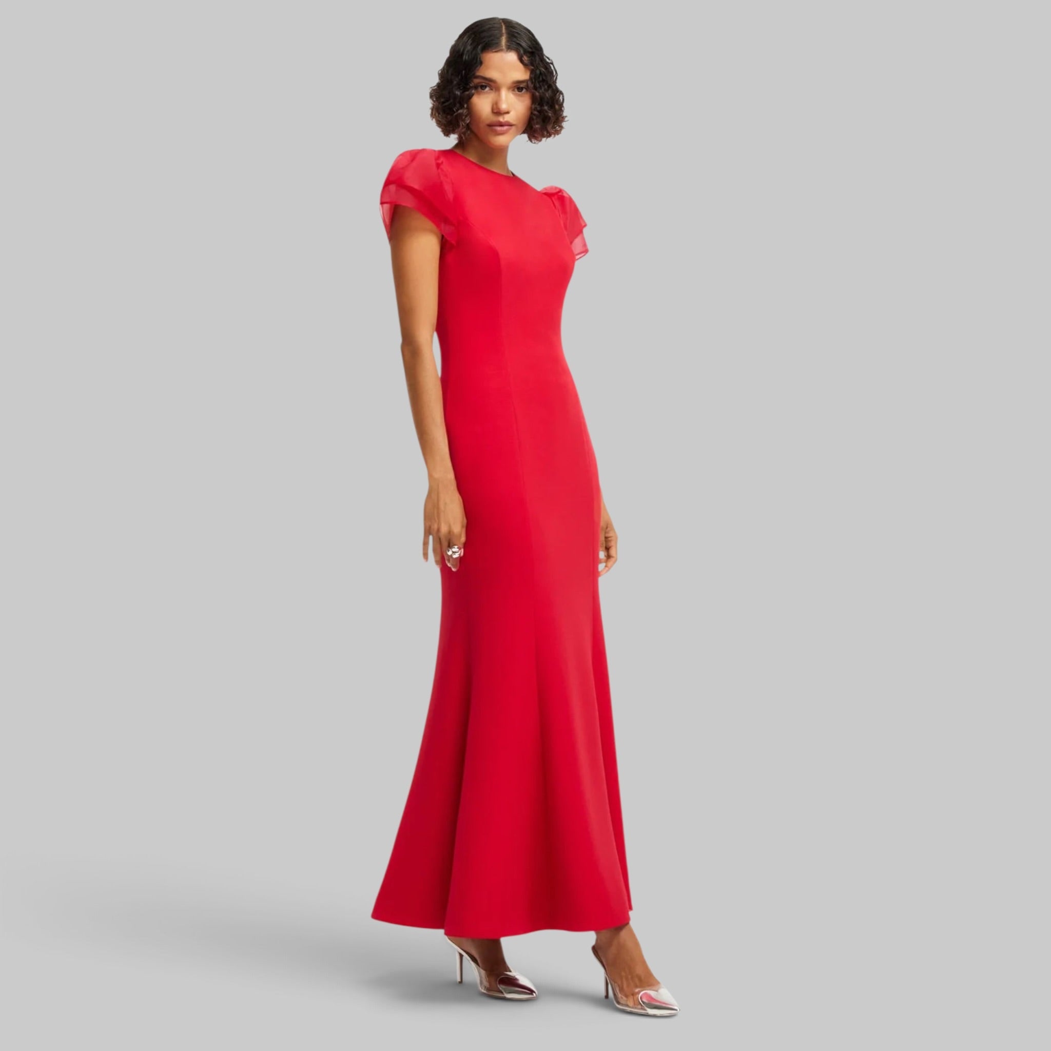 Leo Lin Sofia Puff Sleeve Maxi Dress - Vermilion