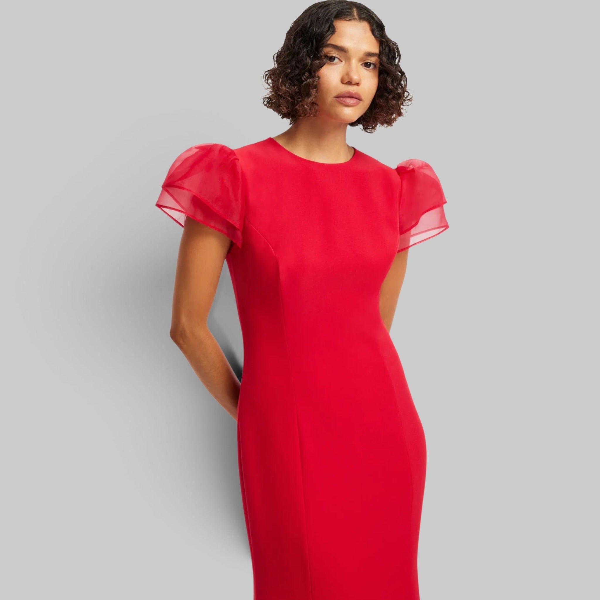 Leo Lin Sofia Puff Sleeve Maxi Dress - Vermilion