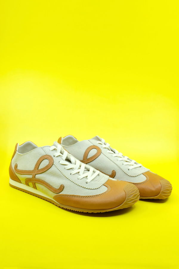 LOEWE Soft White & Tan Ballet Runner 2.0 Unlined Sneaker