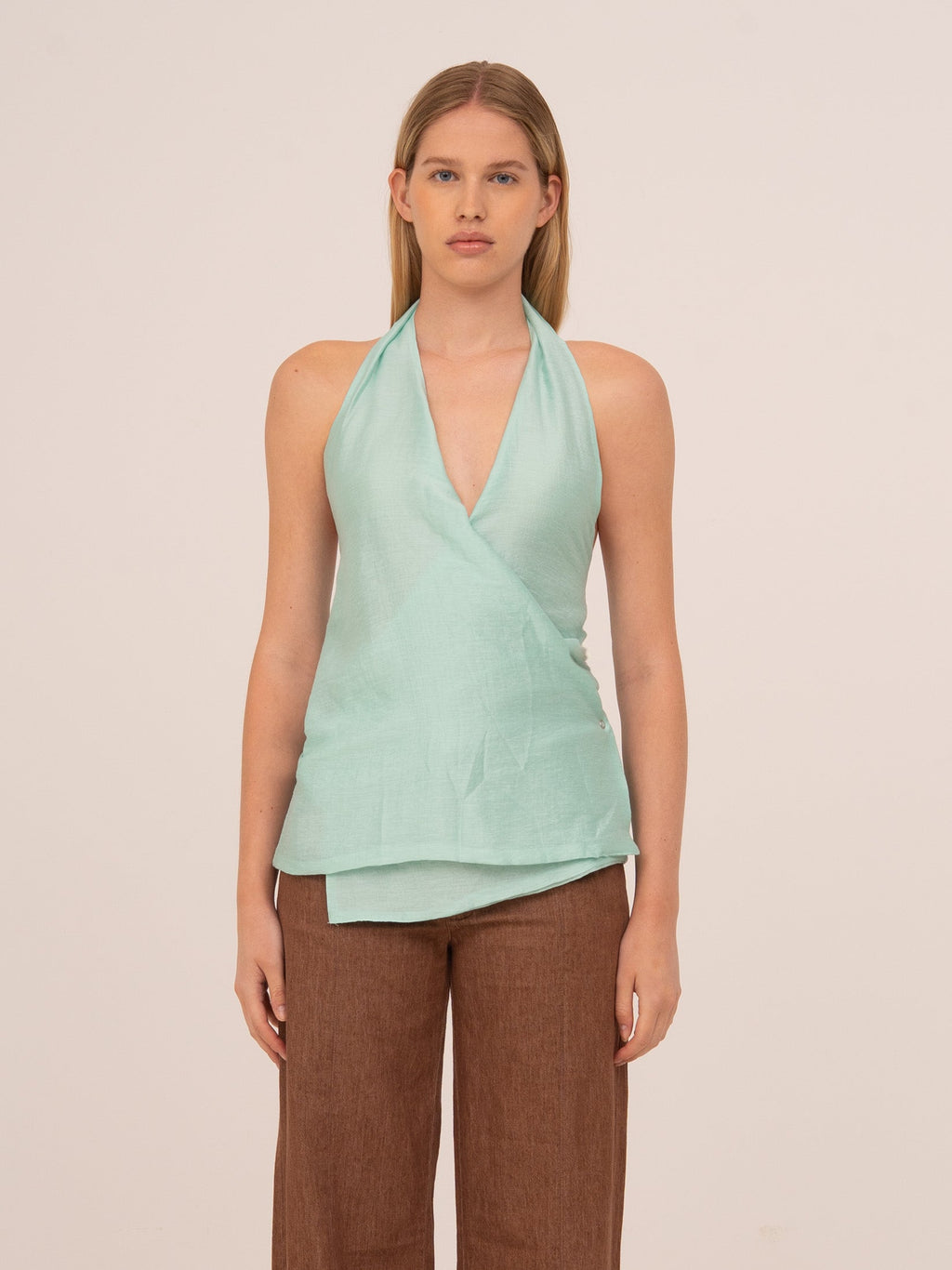 Carmen Says Solea Mint Wrap Top