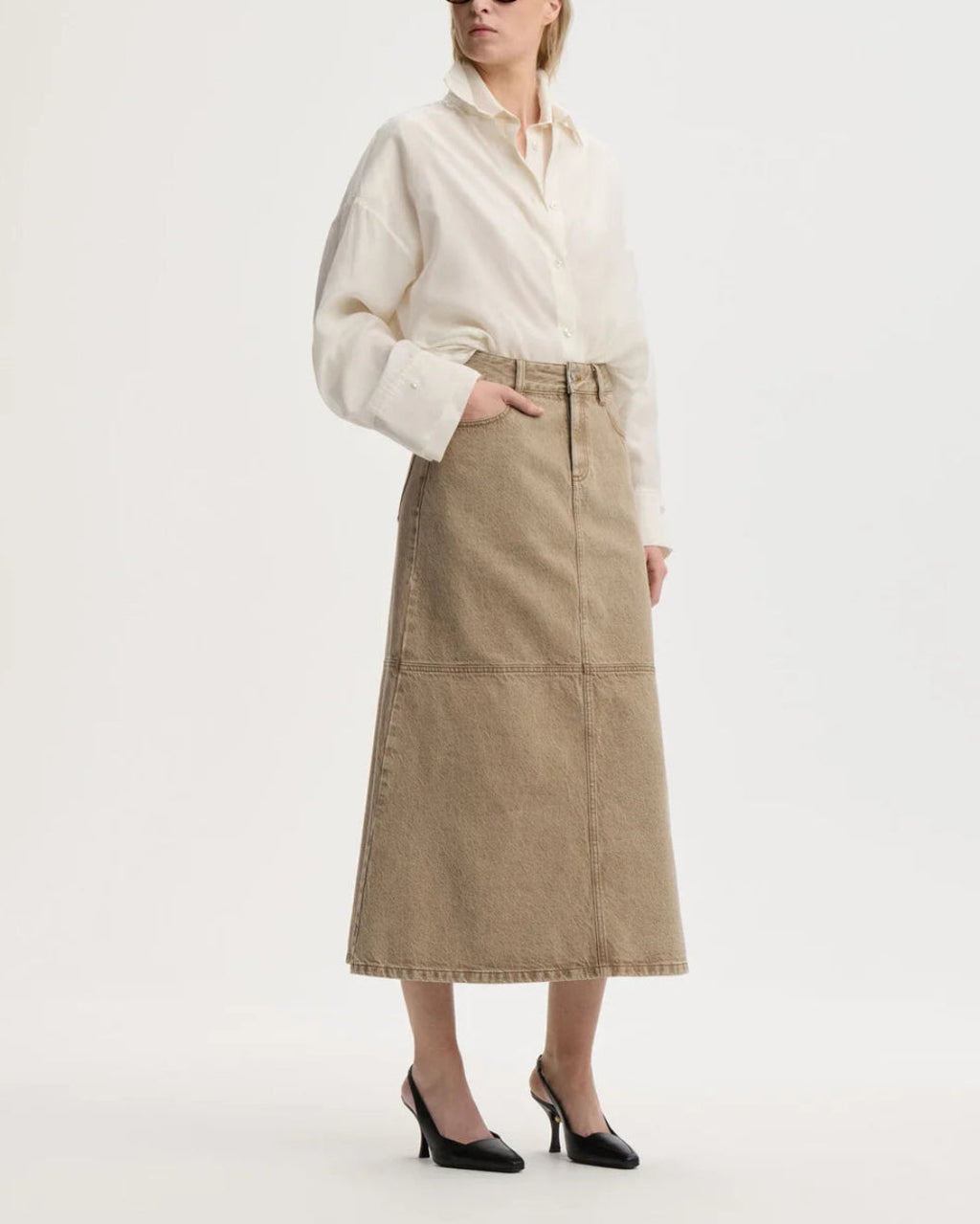 By Malene Birger Solene Denim Skirt - Brown