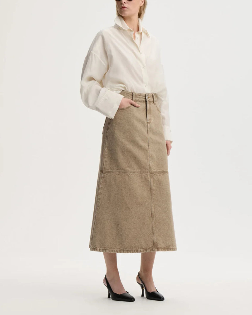 By Malene Birger Solene Denim Skirt - Brown