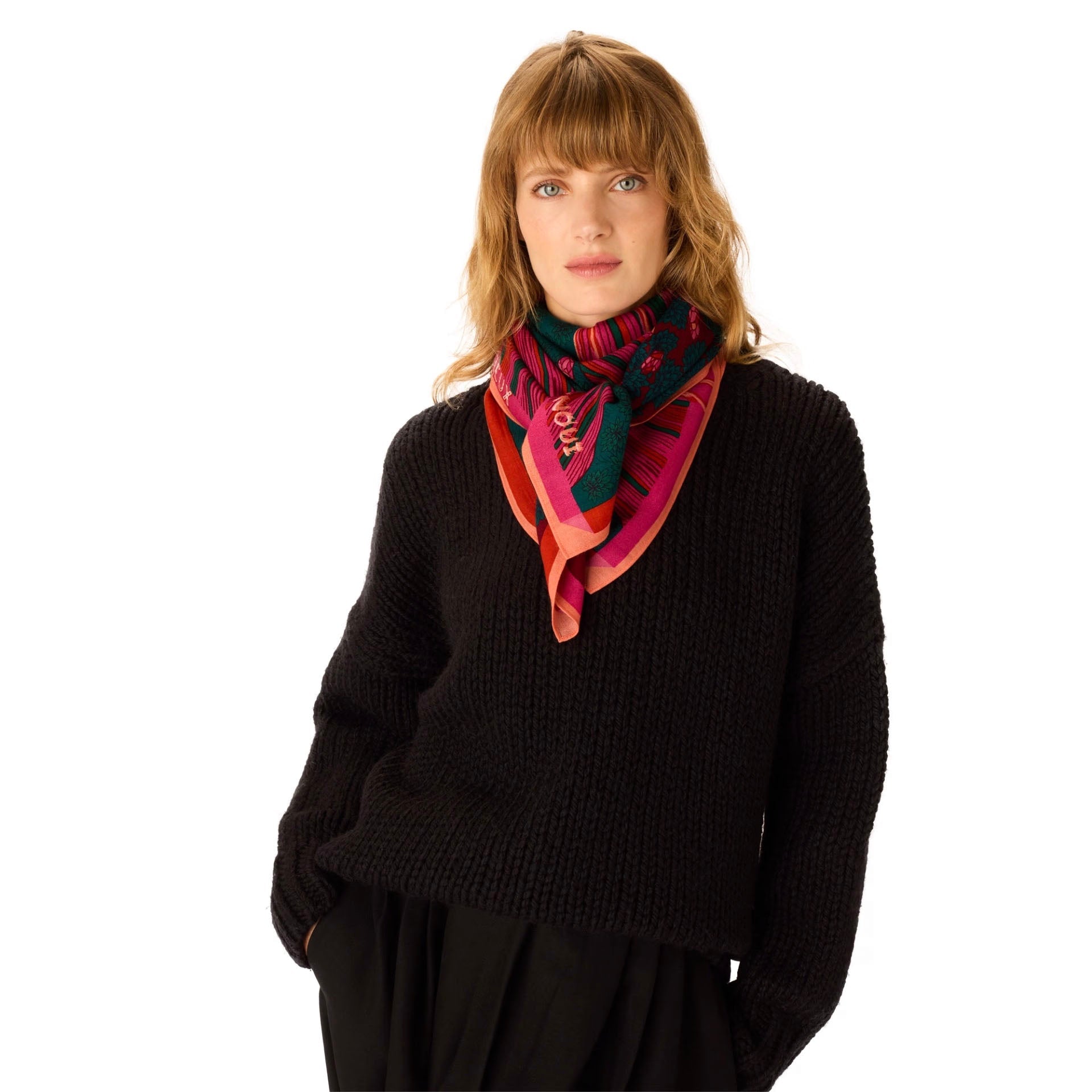Inoui Editions Square 100 Stromboli Scarf - Pink/Rose