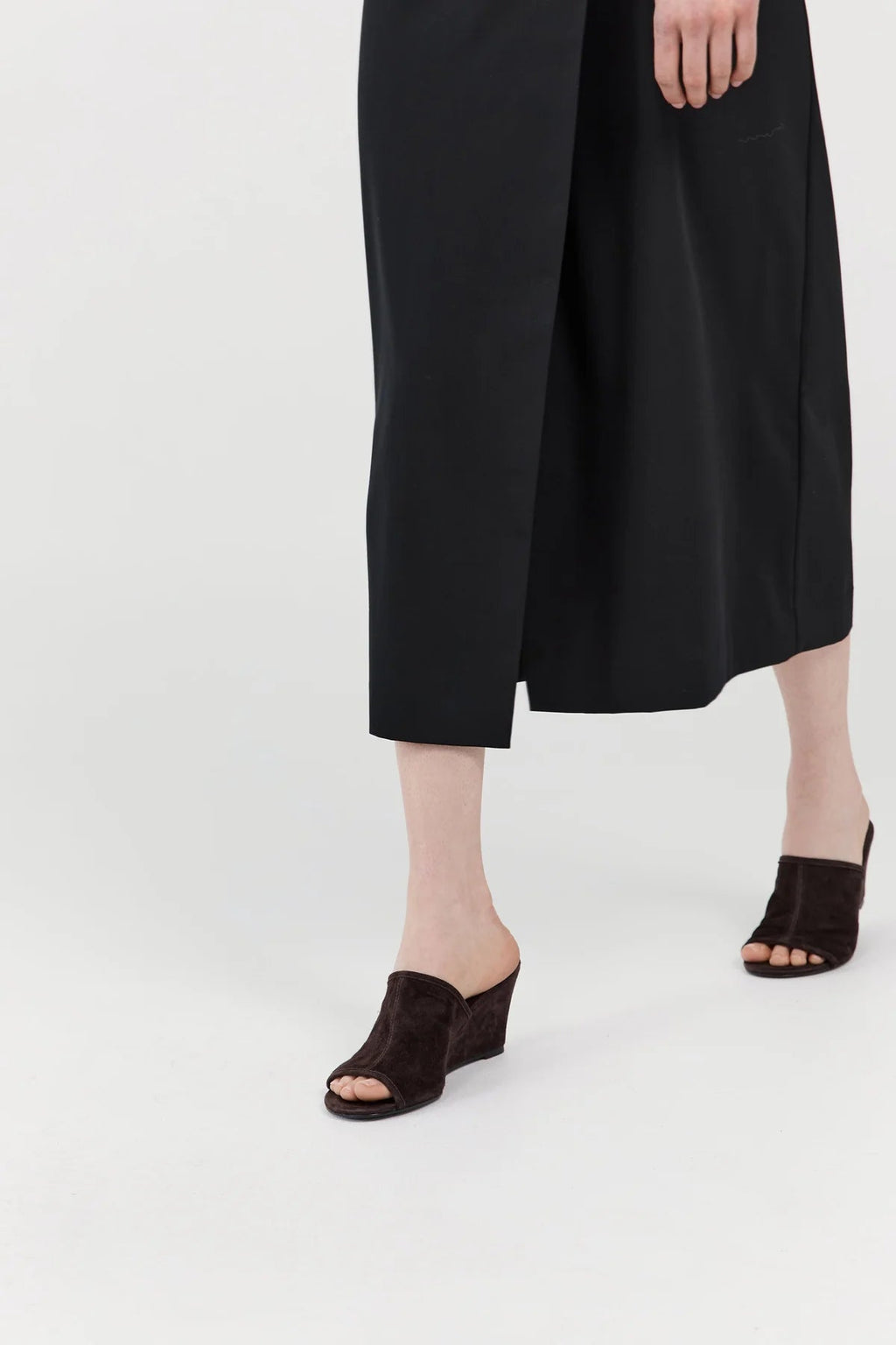 St. Agni Suede Bandeau Wedge Mules