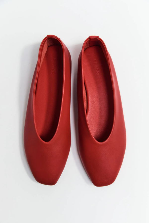 St. Agni Soft Glove Ballet Flat - Rosso