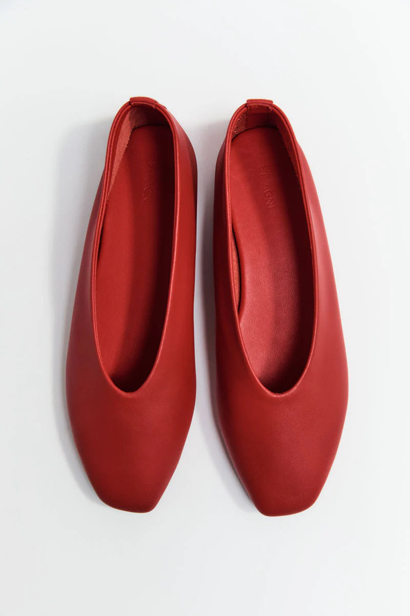 St. Agni Soft Glove Ballet Flat - Rosso