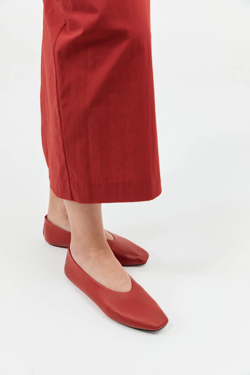 St. Agni Soft Glove Ballet Flat - Rosso
