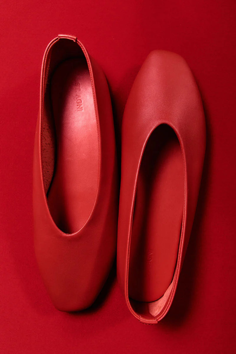 St. Agni Soft Glove Ballet Flat - Rosso