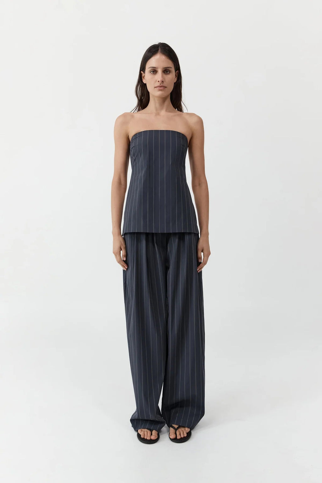 St. Agni Strapless Rouleau Tie Top