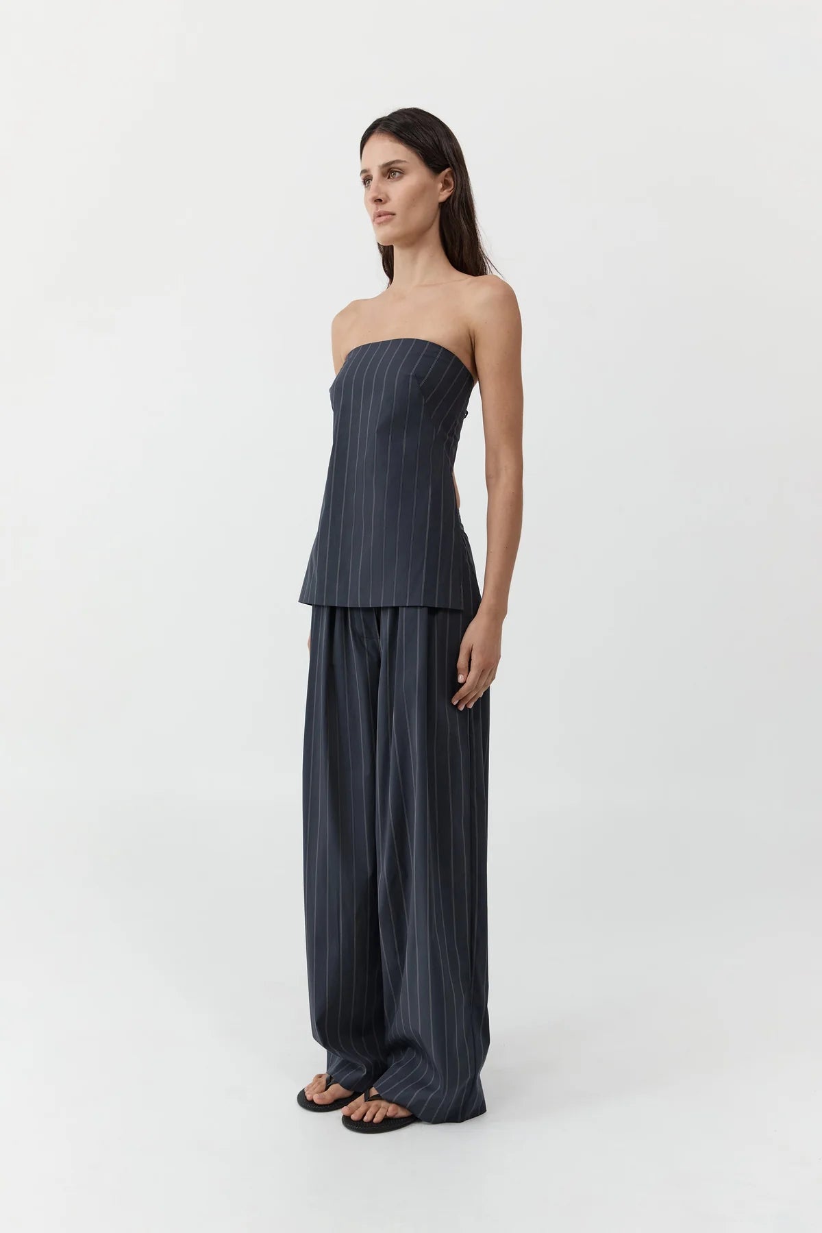 St. Agni Strapless Rouleau Tie Top