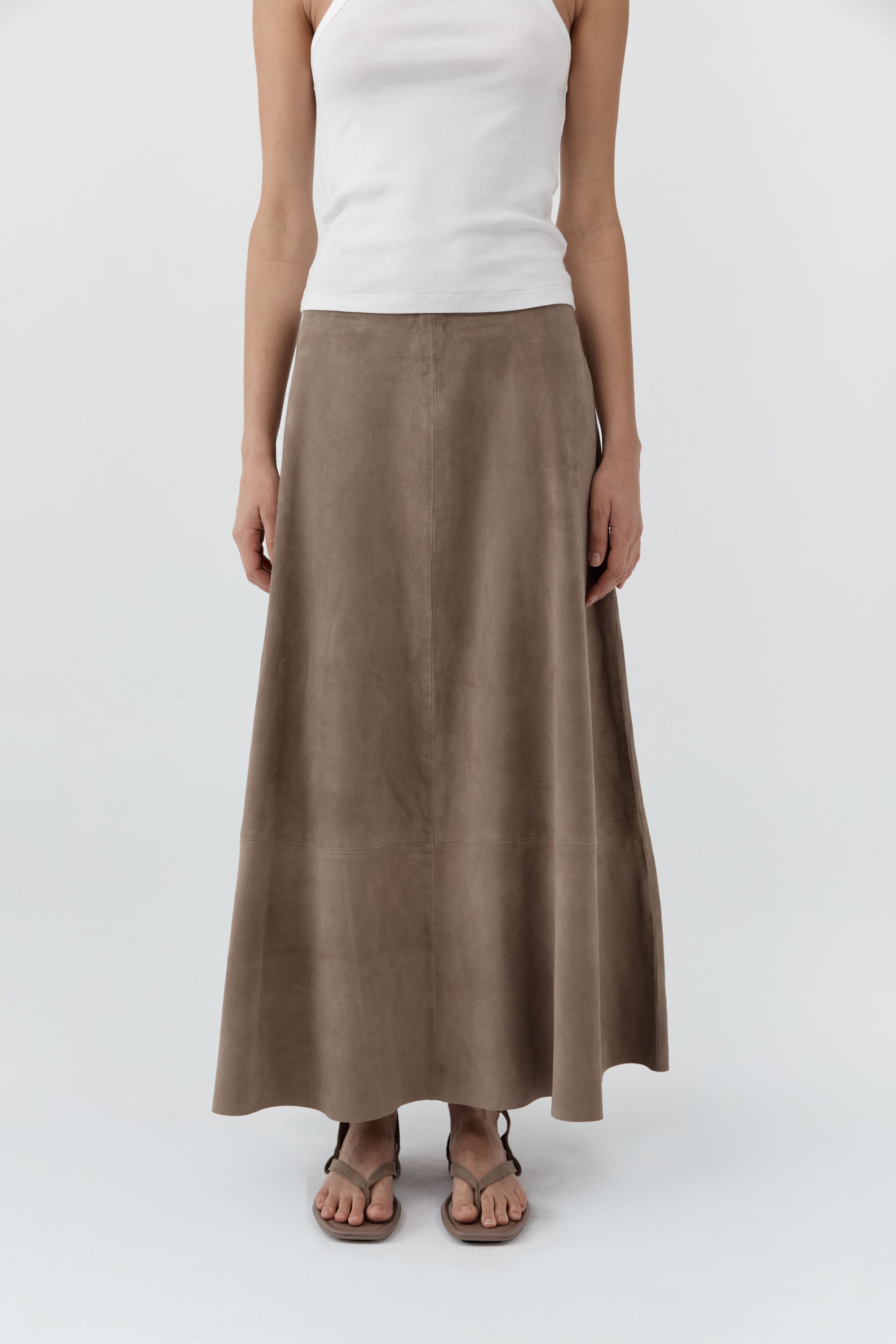 St. Agni Suede Circle Skirt