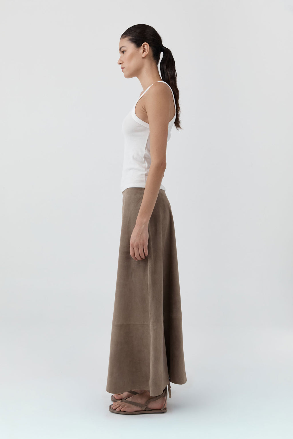 St. Agni Suede Circle Skirt