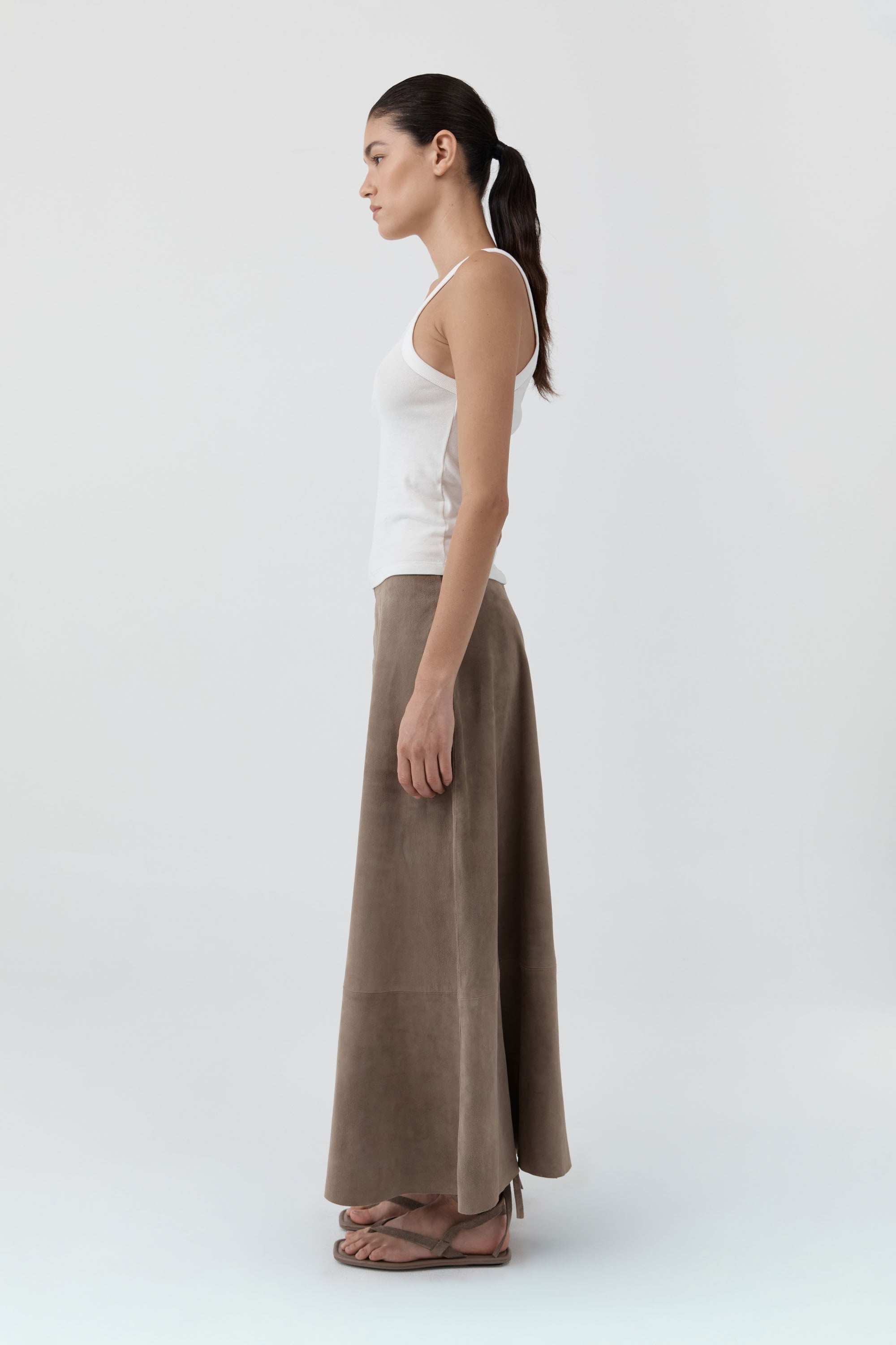 St. Agni Suede Circle Skirt