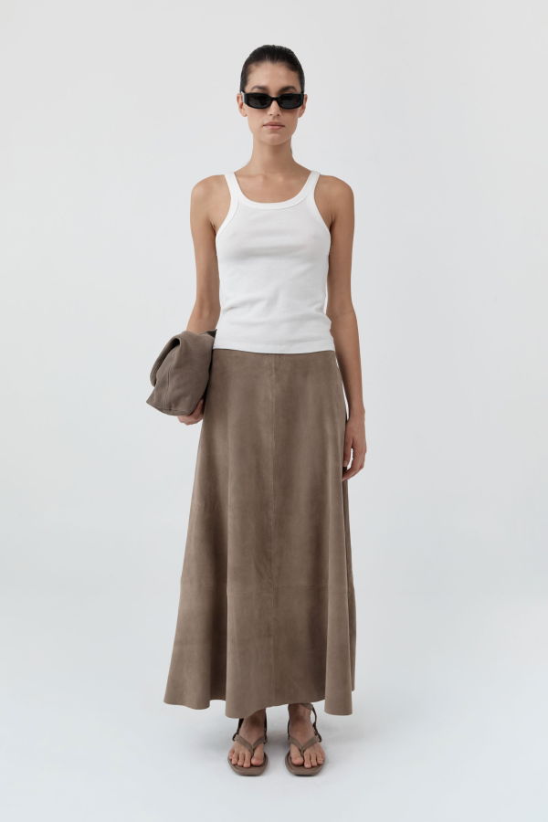 St. Agni Suede Circle Skirt