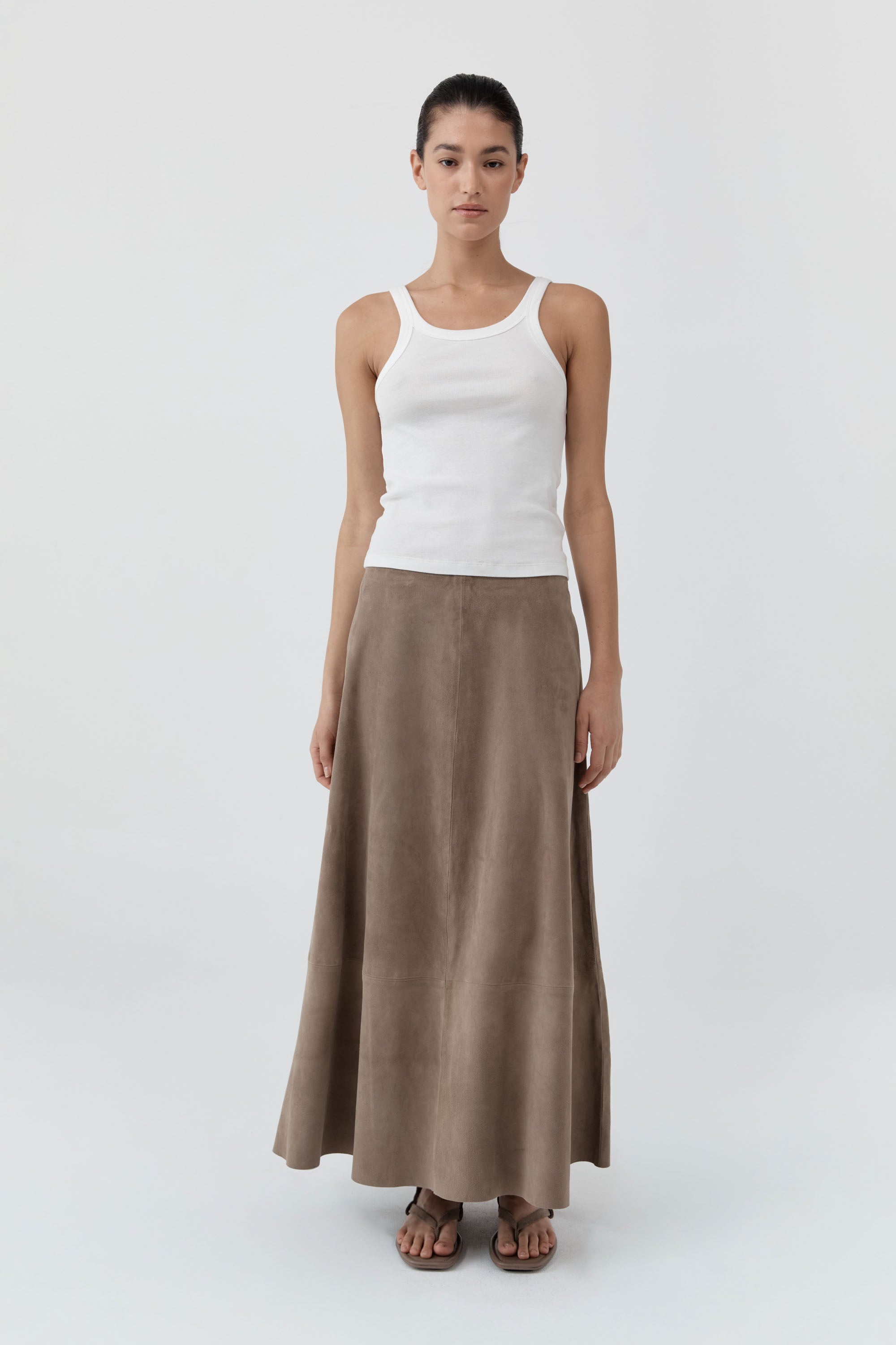 St. Agni Suede Circle Skirt