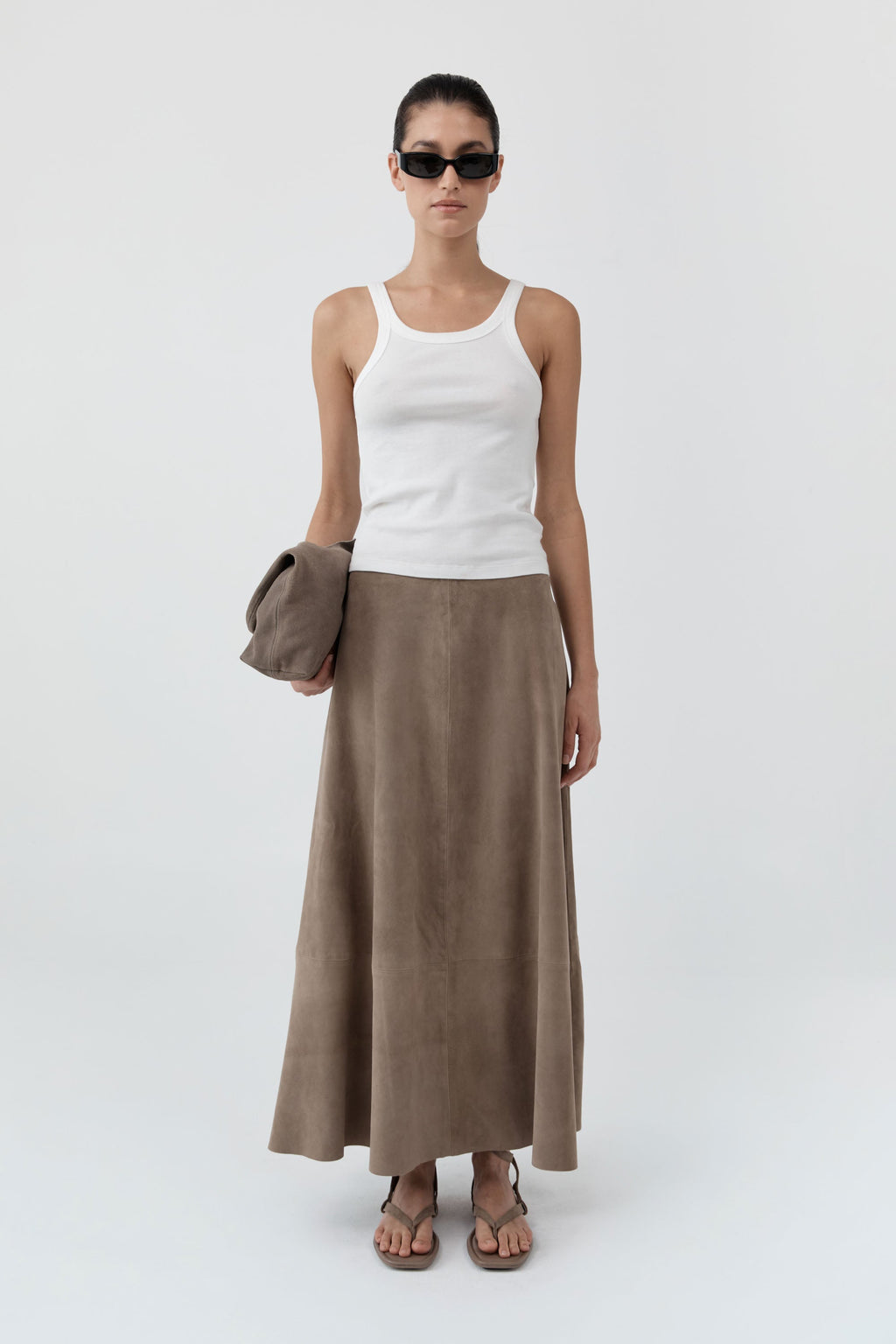 St. Agni Suede Circle Skirt