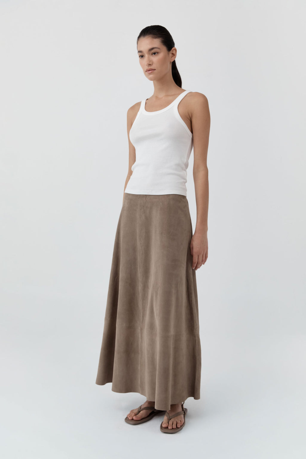 St. Agni Suede Circle Skirt