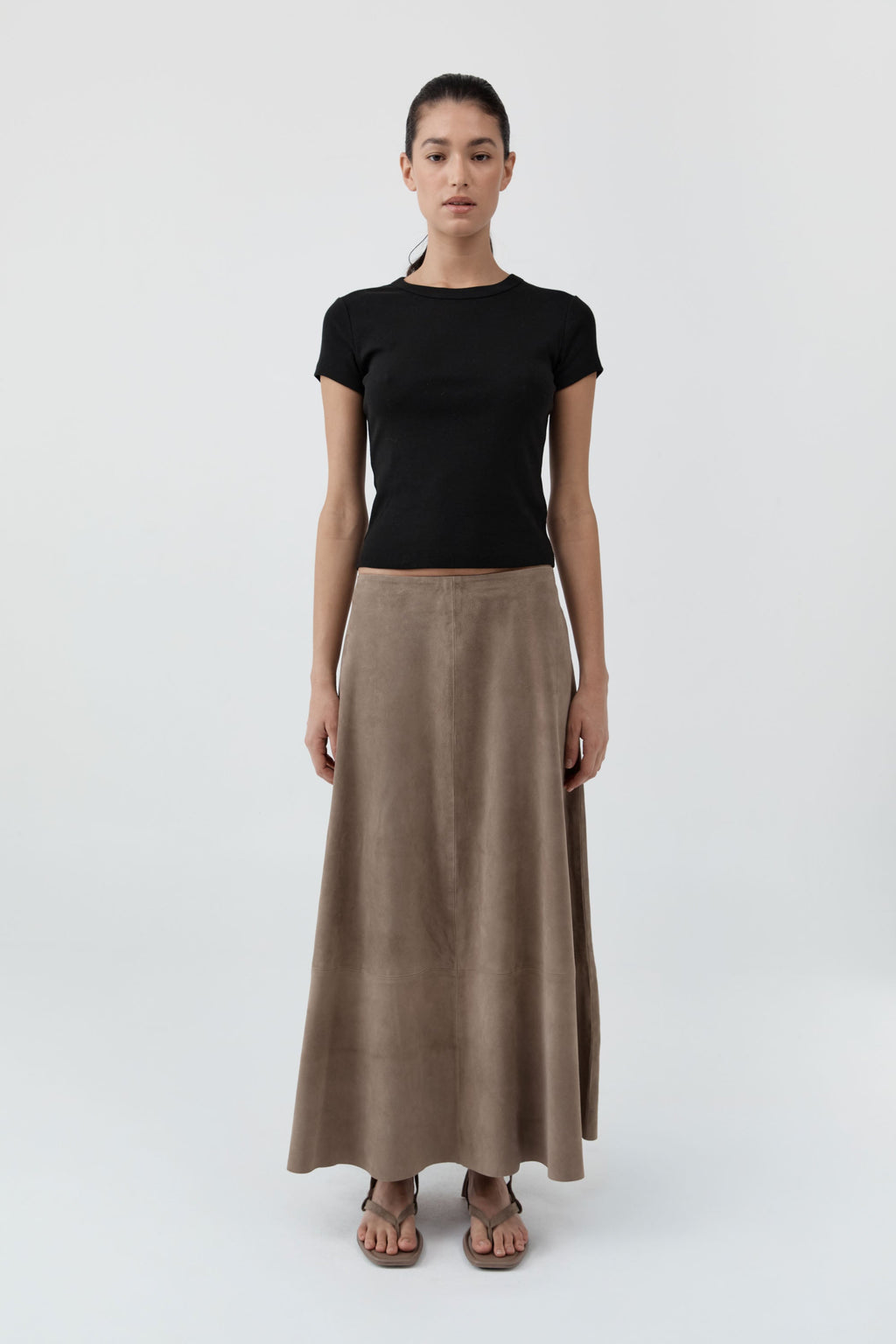 St. Agni Suede Circle Skirt