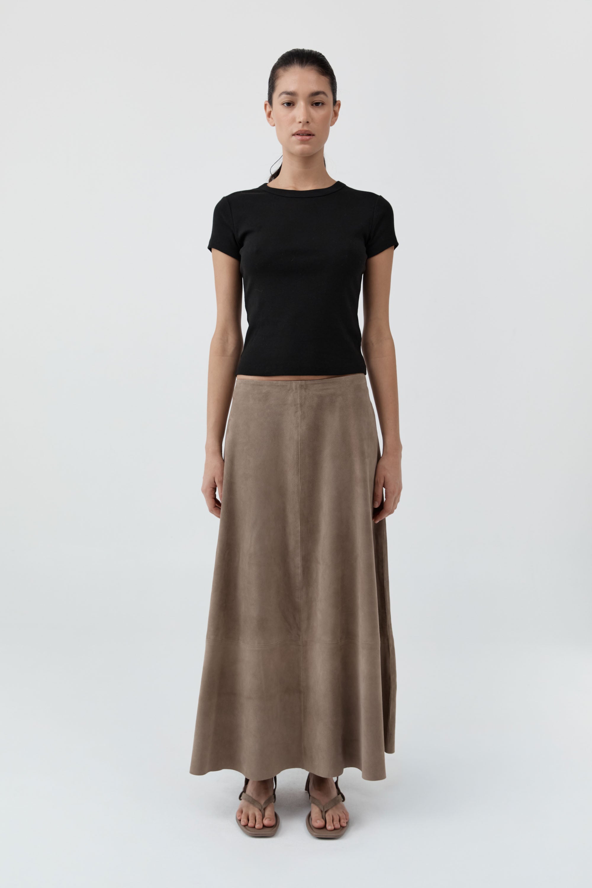 St. Agni Suede Circle Skirt
