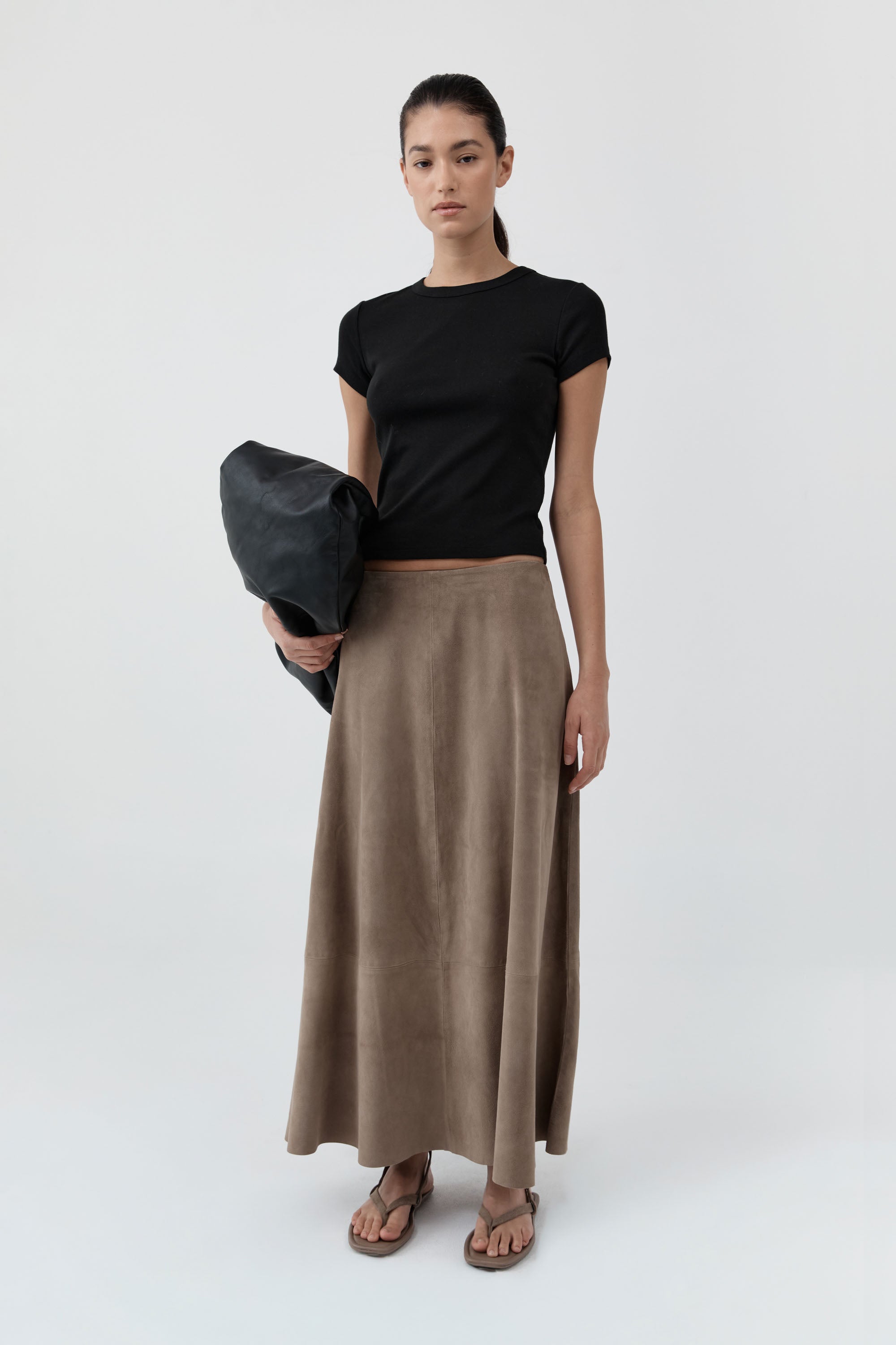St. Agni Suede Circle Skirt