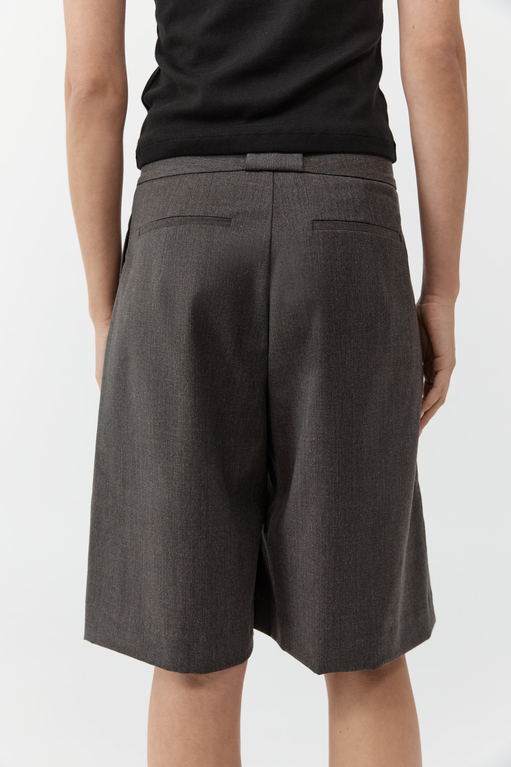 St. Agni Wool Pleat Loop Shorts
