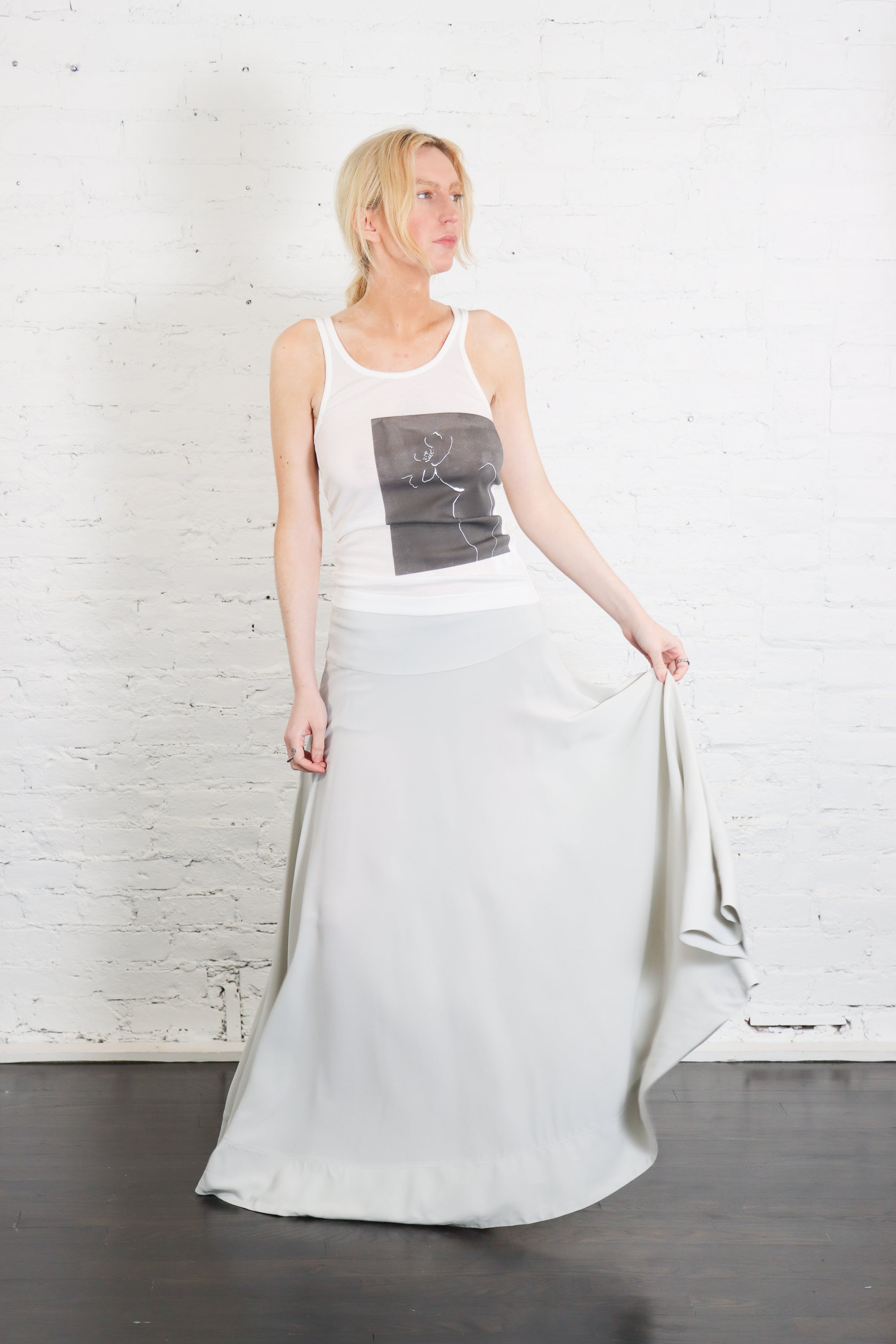 St. Agni Fluid Circle Hem Skirt