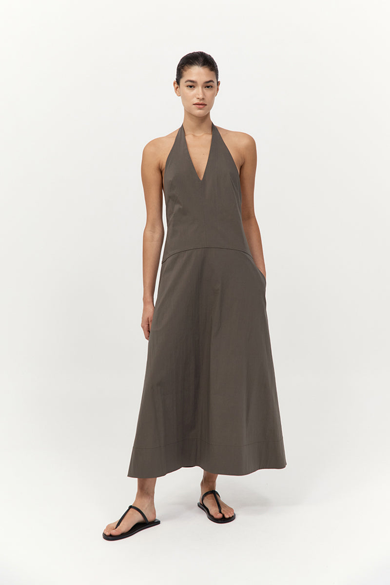 St. Agni Halter Plunge Dress