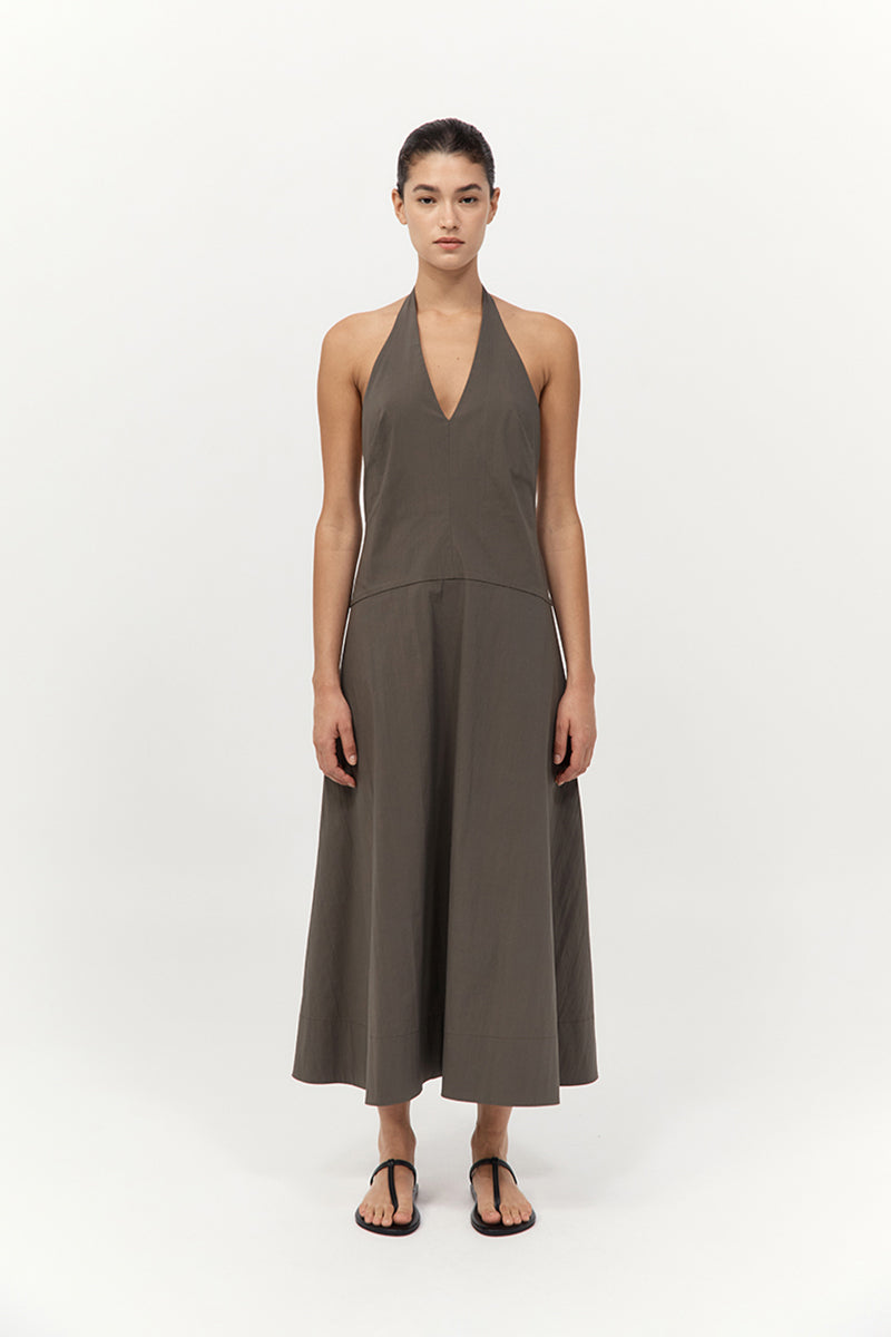 St. Agni Halter Plunge Dress