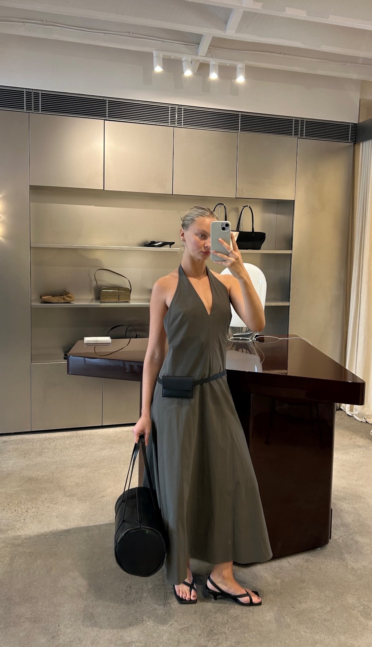 St. Agni Halter Plunge Dress