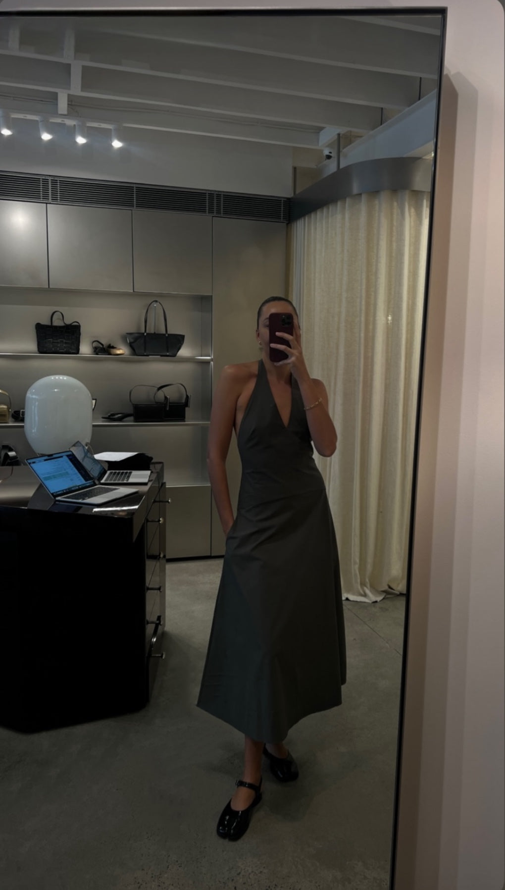 St. Agni Halter Plunge Dress