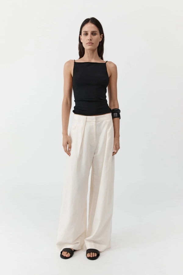 St. Agni Pleat Loop Pants - Ivory