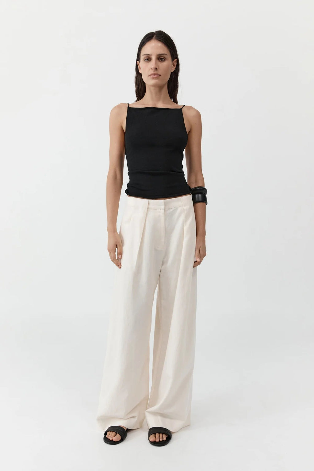 St. Agni Pleat Loop Pants - Ivory
