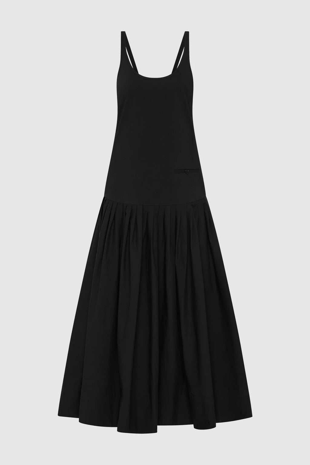 St. Agni Relaxed Pleat Dress - Black