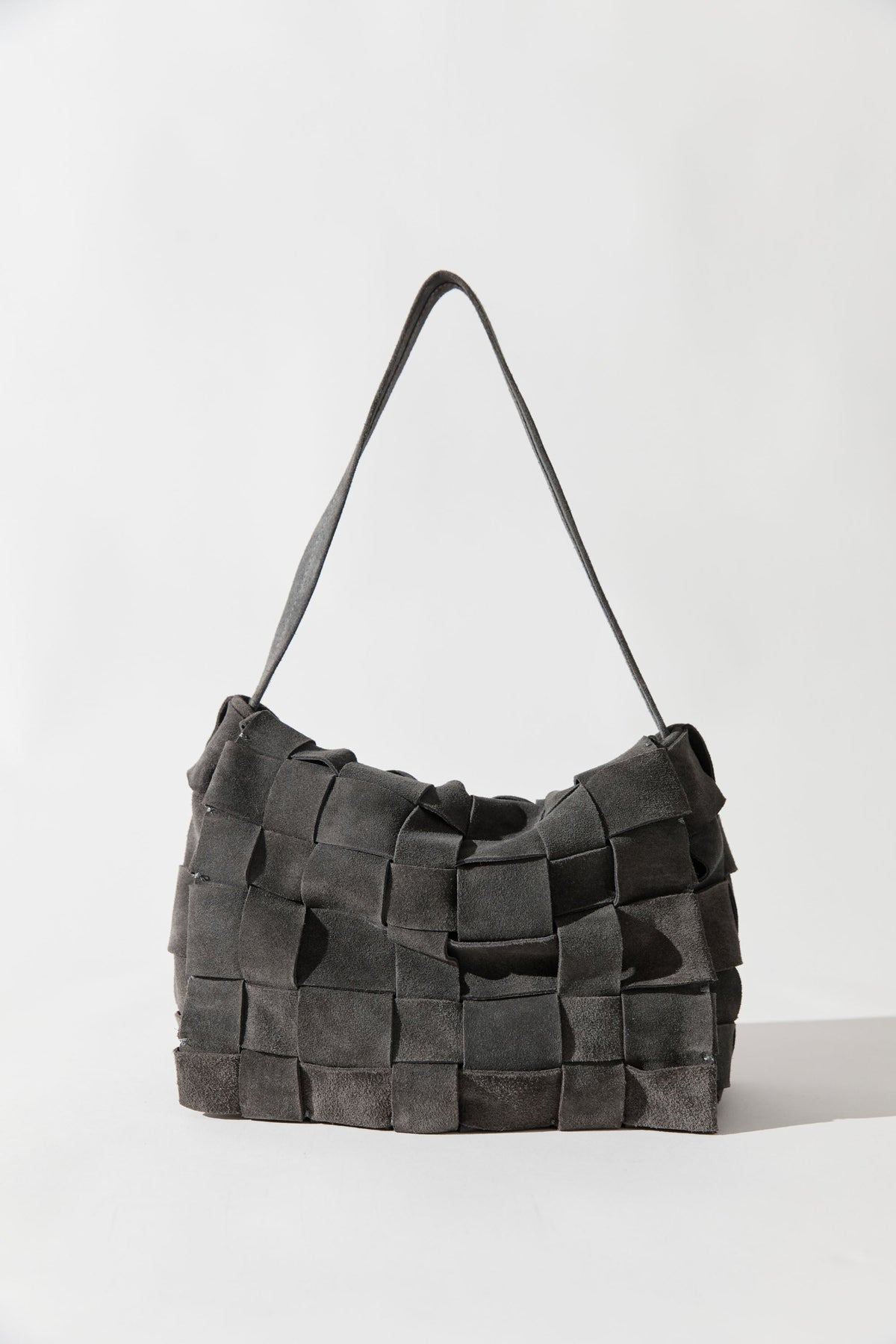 St. Agni Suede Woven Envelope Mini Tote Handbag
