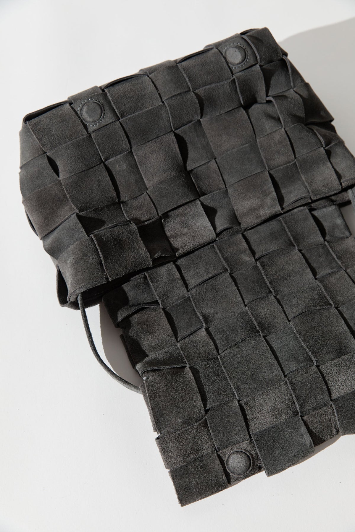 St. Agni Suede Woven Envelope Mini Tote Handbag