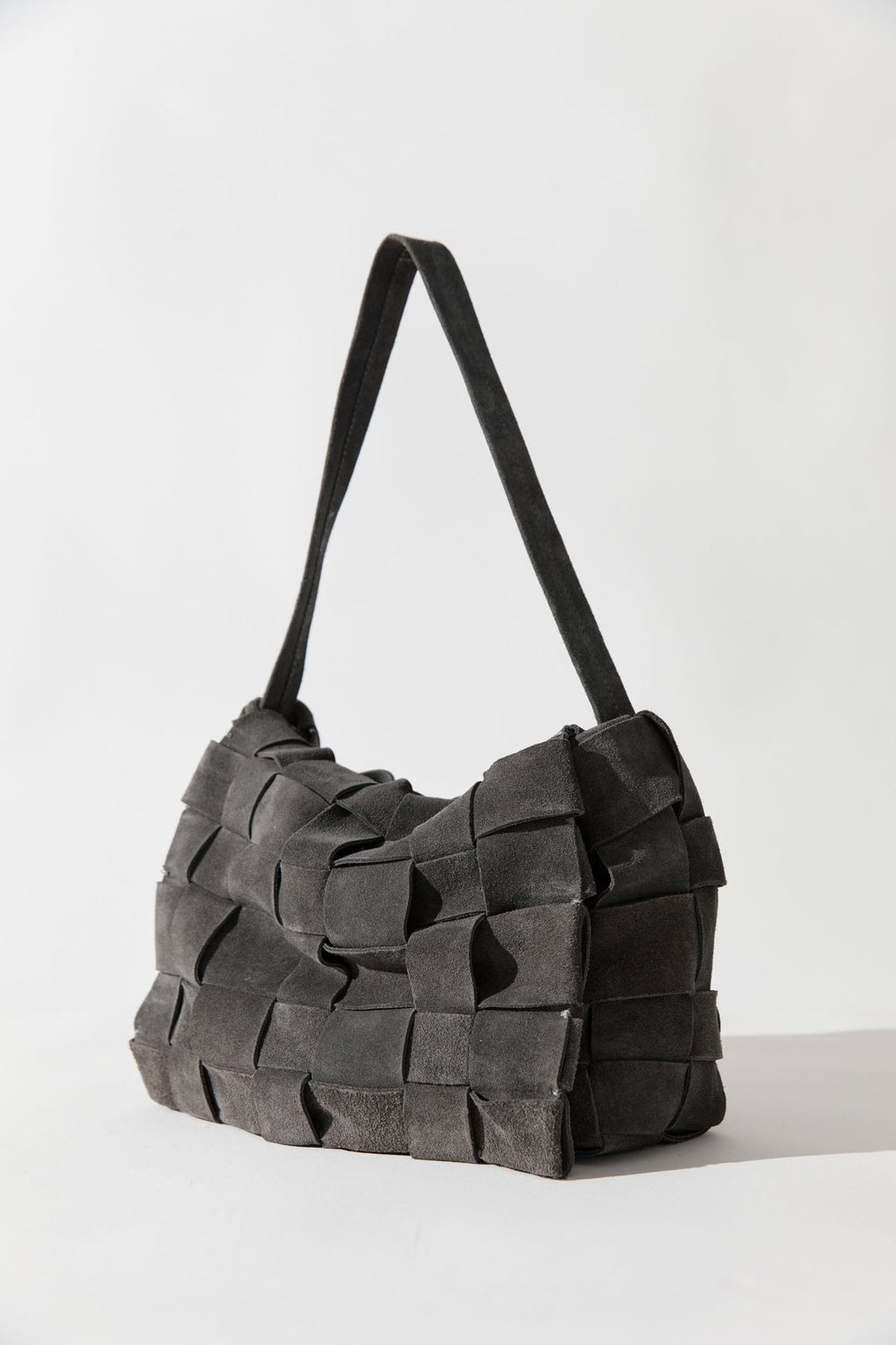 St. Agni Suede Woven Envelope Mini Tote Handbag