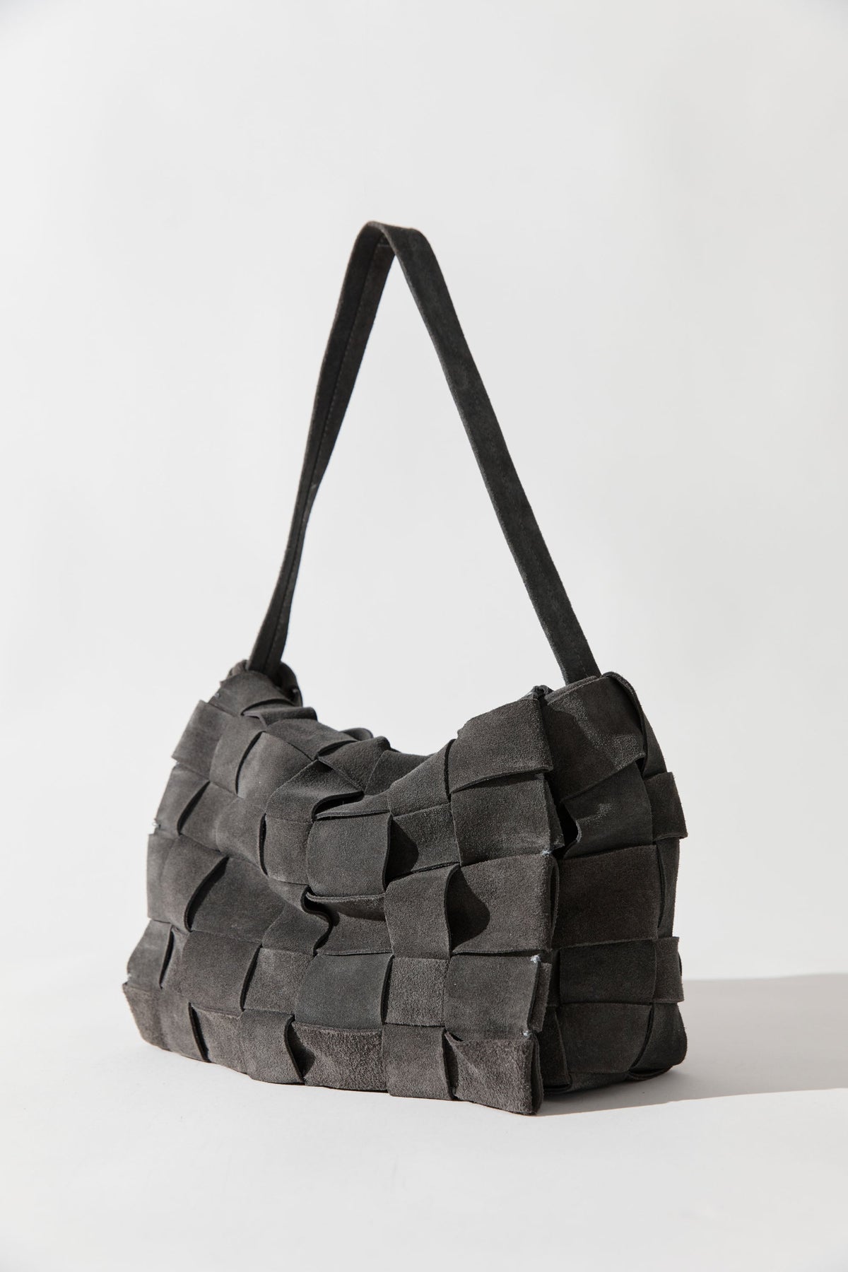 St. Agni Suede Woven Envelope Mini Tote Handbag