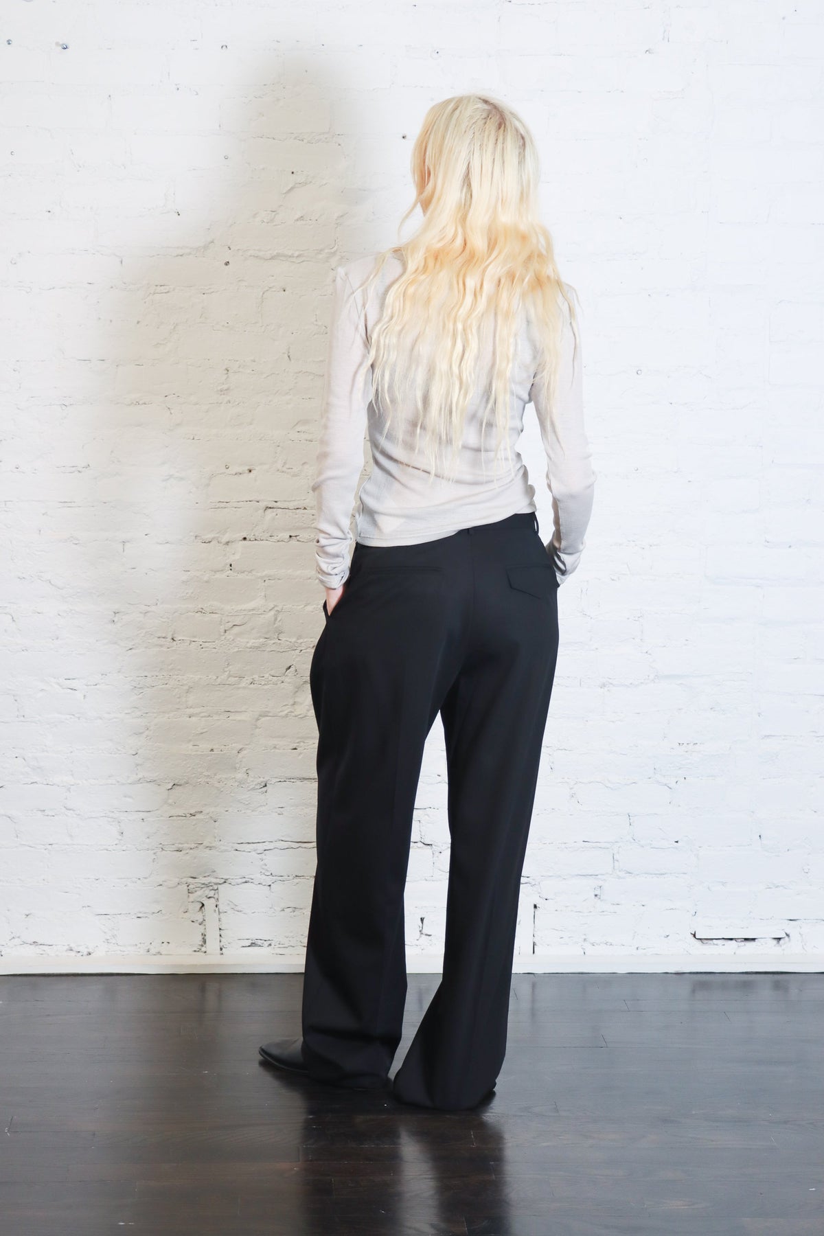 St. Agni Wool Button Front Pleat Pants
