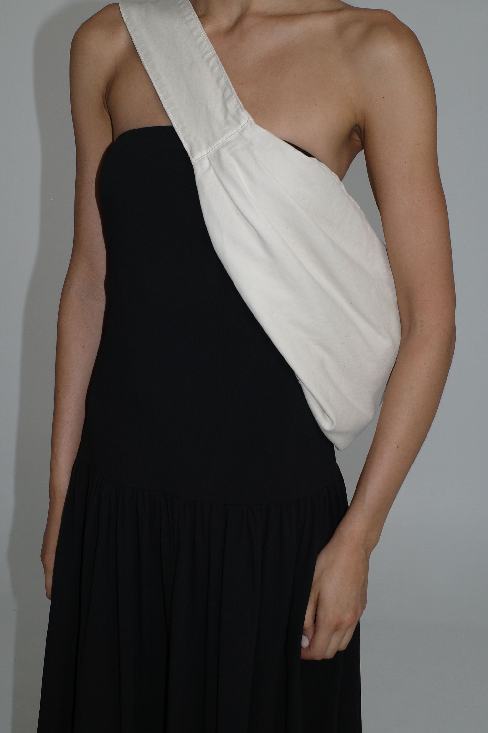 St. Agni Gathered Strapless Minimal Dress - Black