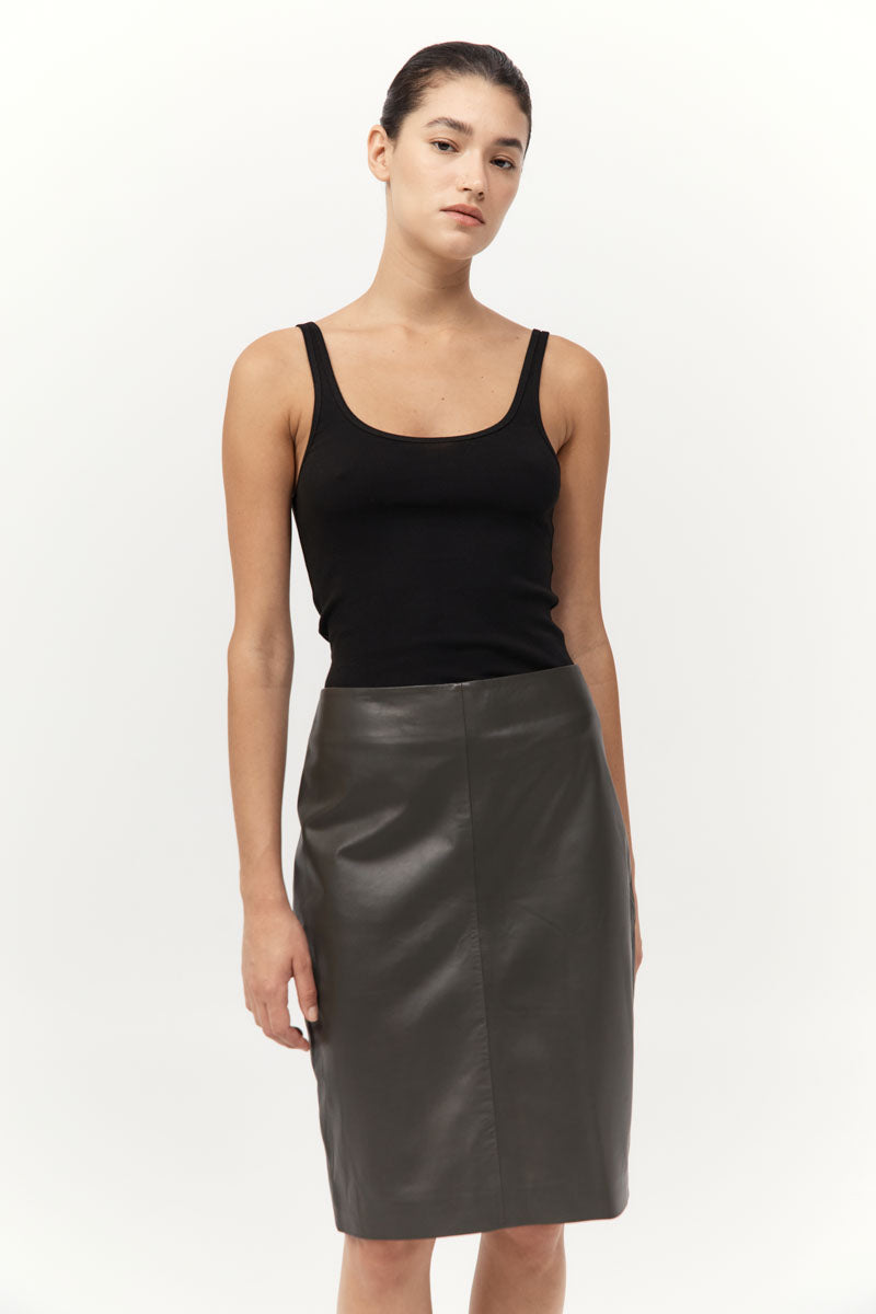 St. Agni Leather Pencil Skirt
