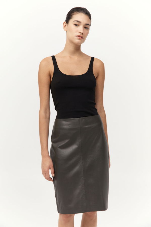 St. Agni Leather Pencil Skirt