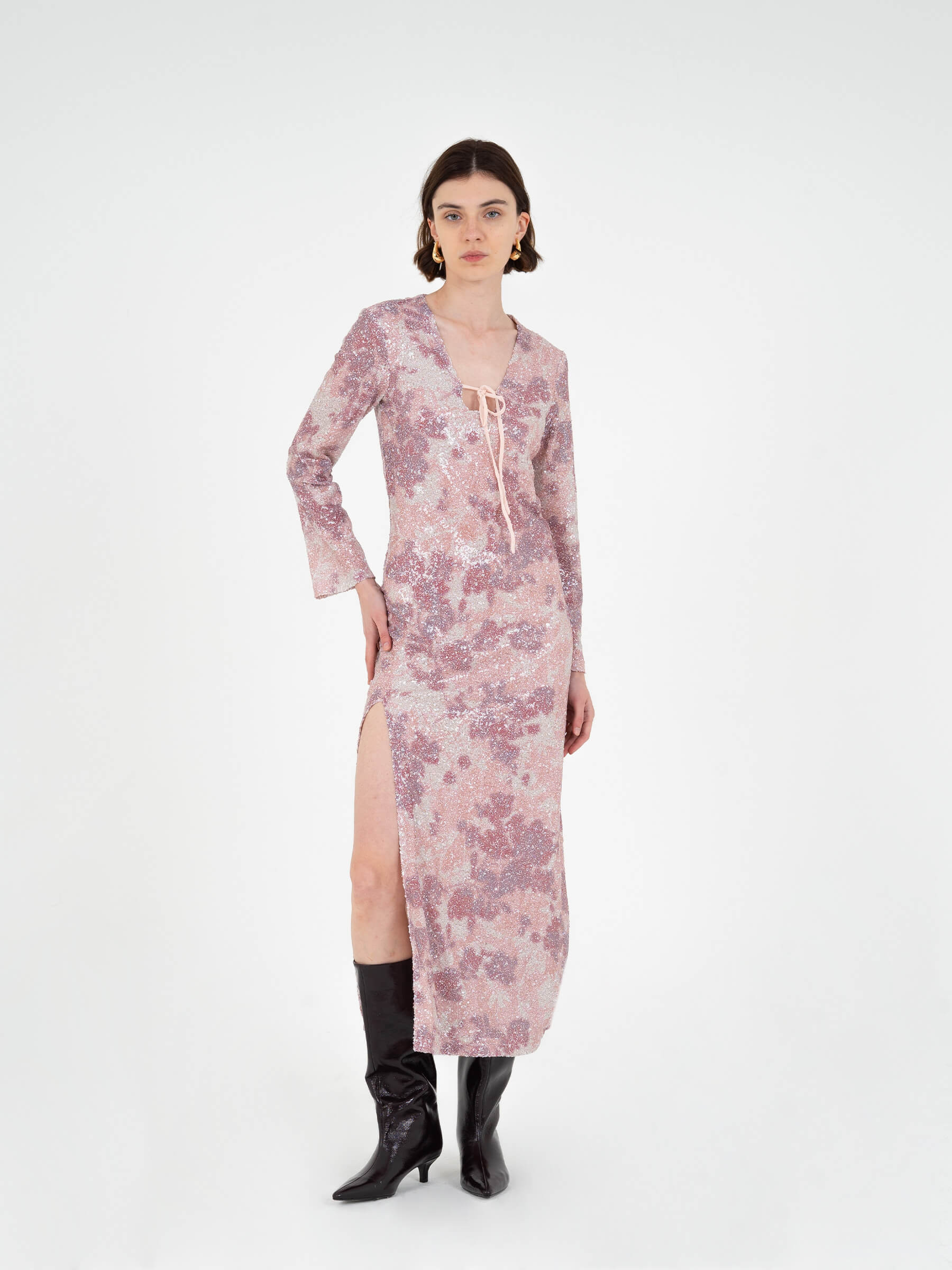 Carmensays Star Printed Sequin Dress