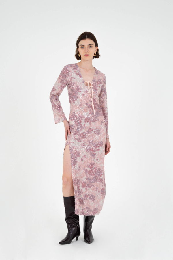 Carmensays Star Printed Sequin Dress