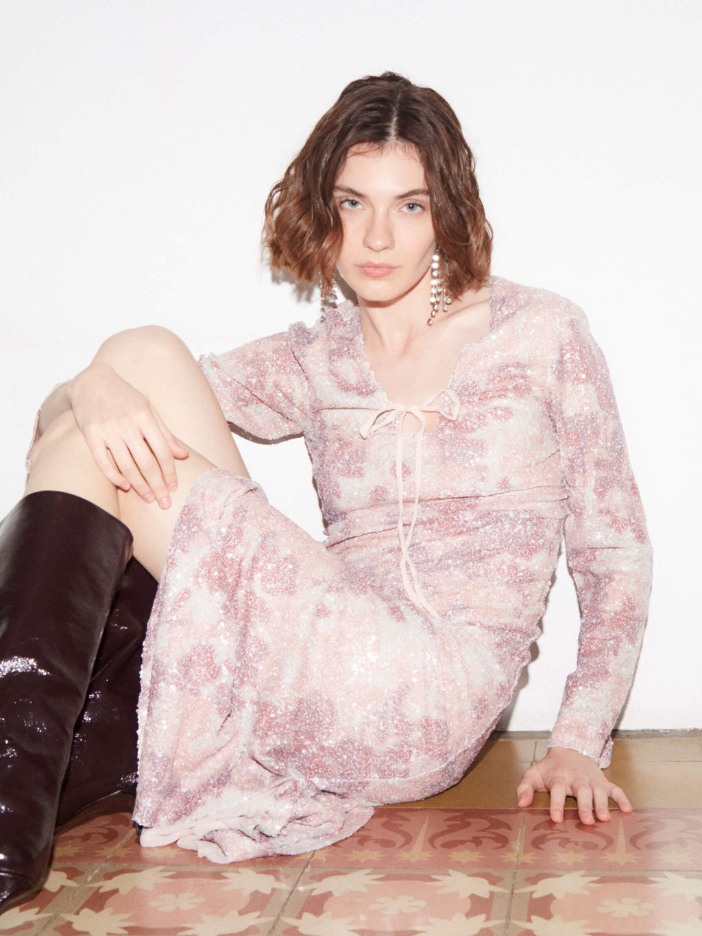 Carmensays Star Printed Sequin Dress